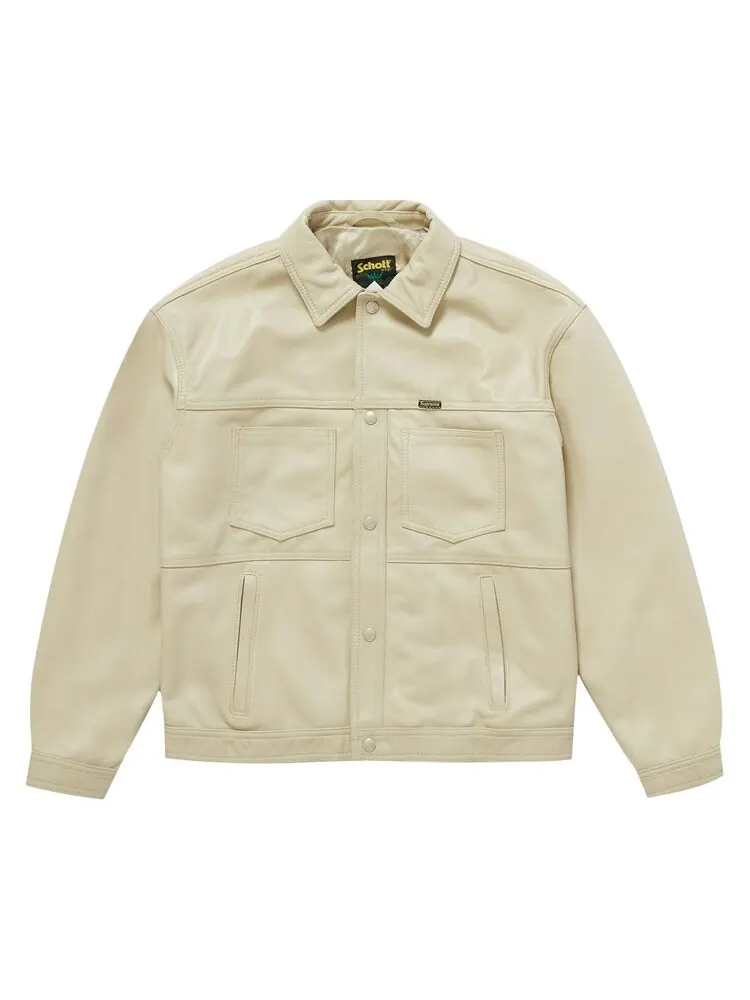 Куртка Supreme x Schott Leather Work Jacket — изображение 1 из 2, бежевый