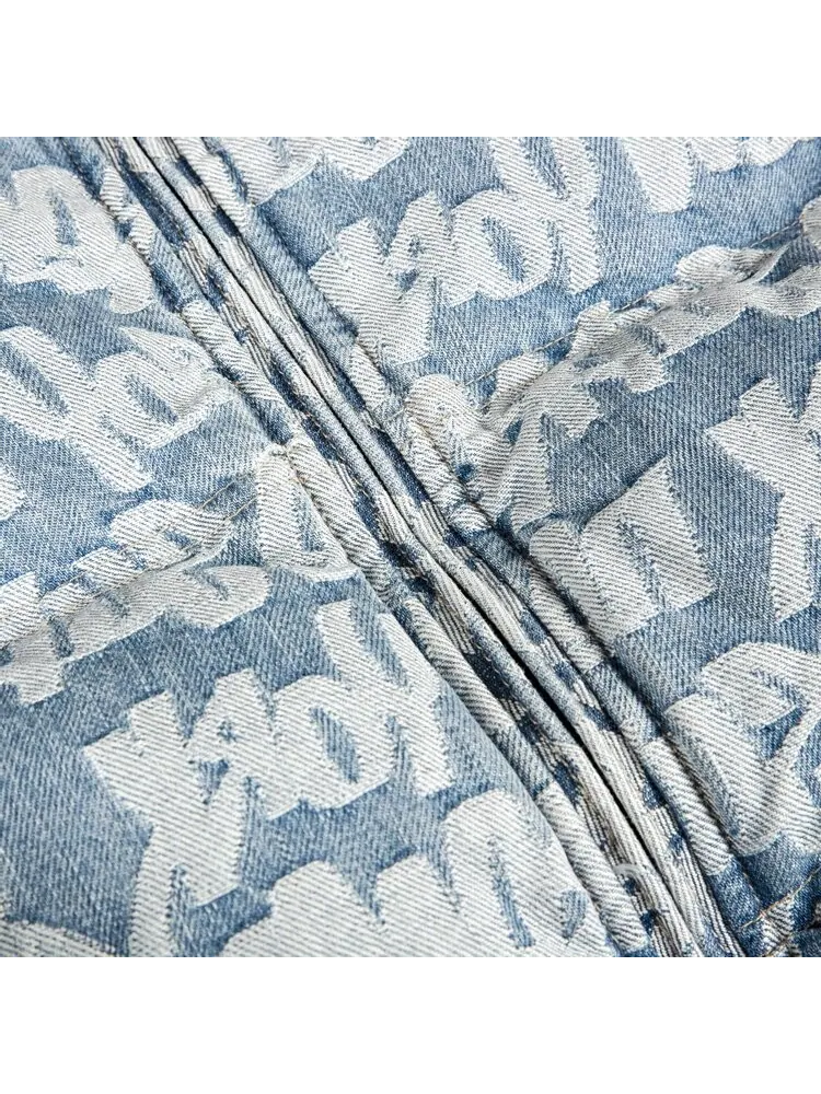 Пуховик Supreme Fat Tip Jacquard Denim Puffer Jacket 'Blue' — изображение 2 из 2, синий
