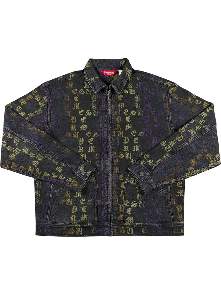 Куртка Supreme Gradient Jacquard Denim Work Jacket 'Black' — изображение 1 из 2, черный