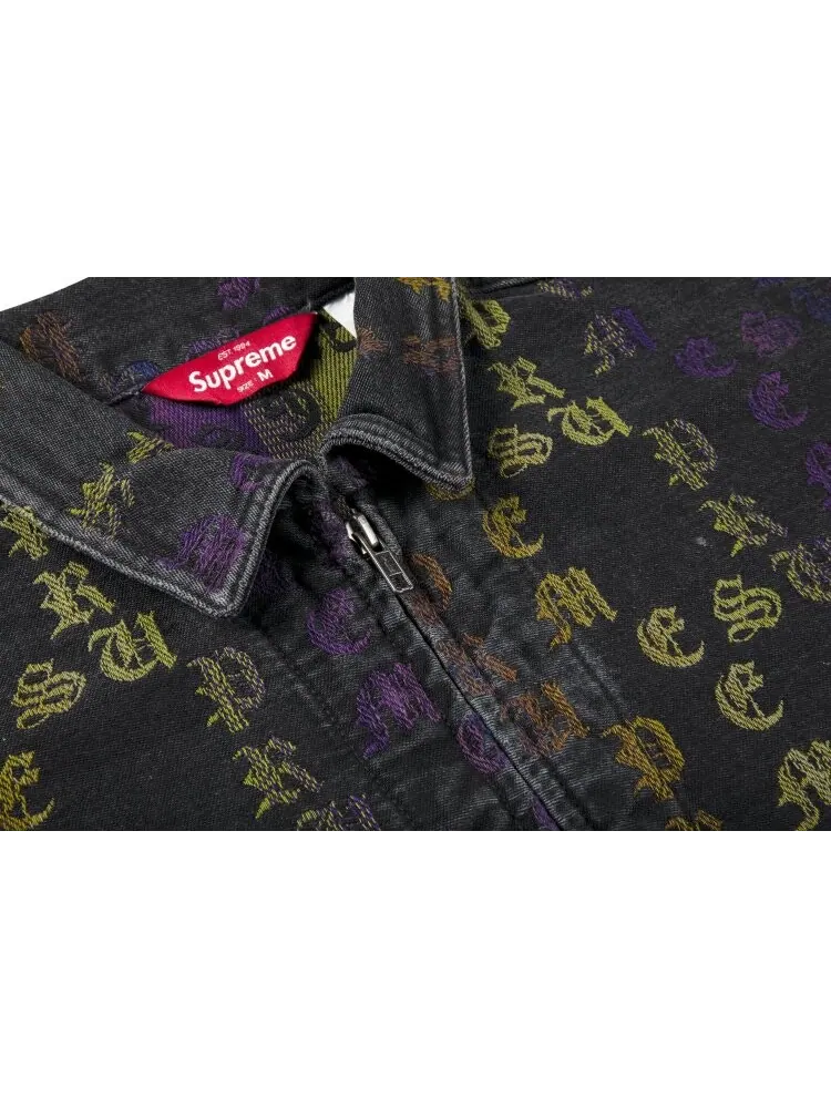 Куртка Supreme Gradient Jacquard Denim Work Jacket 'Black' — изображение 2 из 2, черный