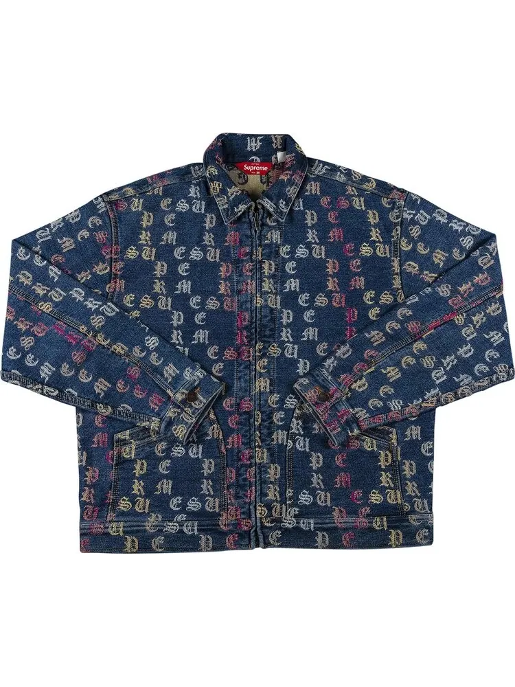 Куртка Supreme Gradient Jacquard Denim Work Jacket 'Blue' — изображение 1 из 2, синий