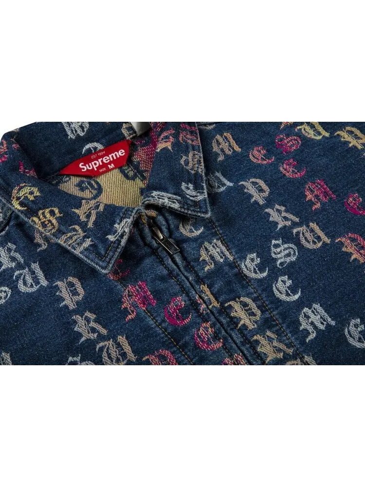 Куртка Supreme Gradient Jacquard Denim Work Jacket 'Blue' — изображение 2 из 2, синий