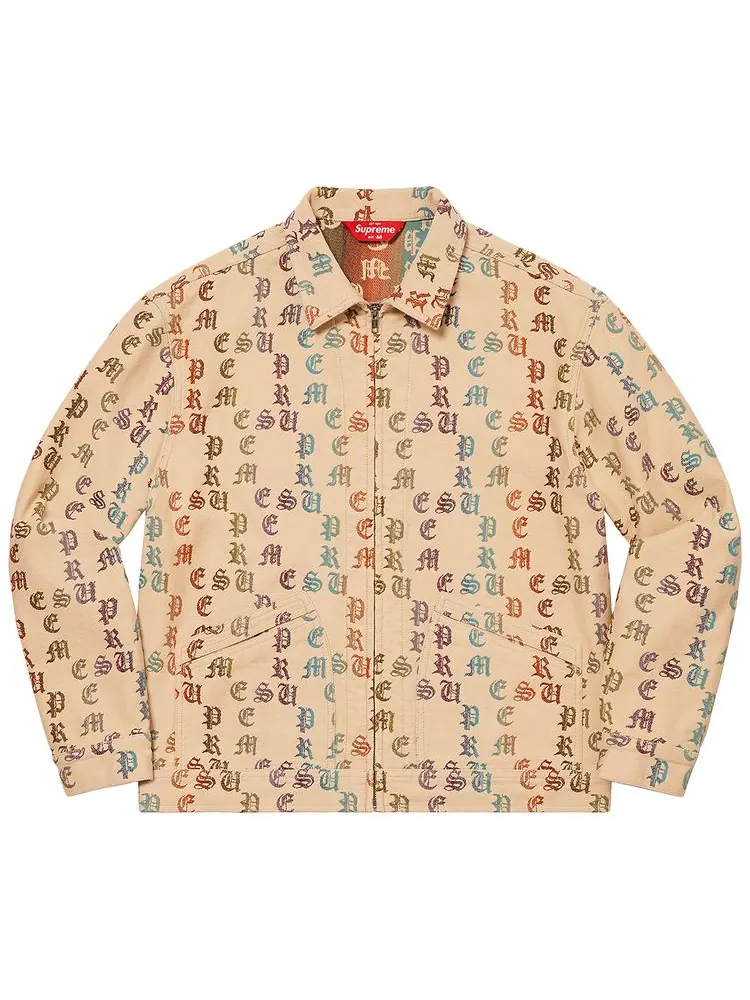 Куртка Supreme Gradient Jacquard Denim Work Jacket 'Tan' — изображение 1 из 3, загар