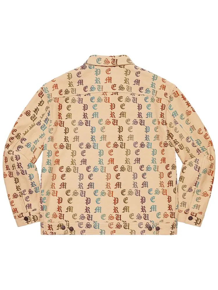 Куртка Supreme Gradient Jacquard Denim Work Jacket 'Tan' — изображение 2 из 3, загар
