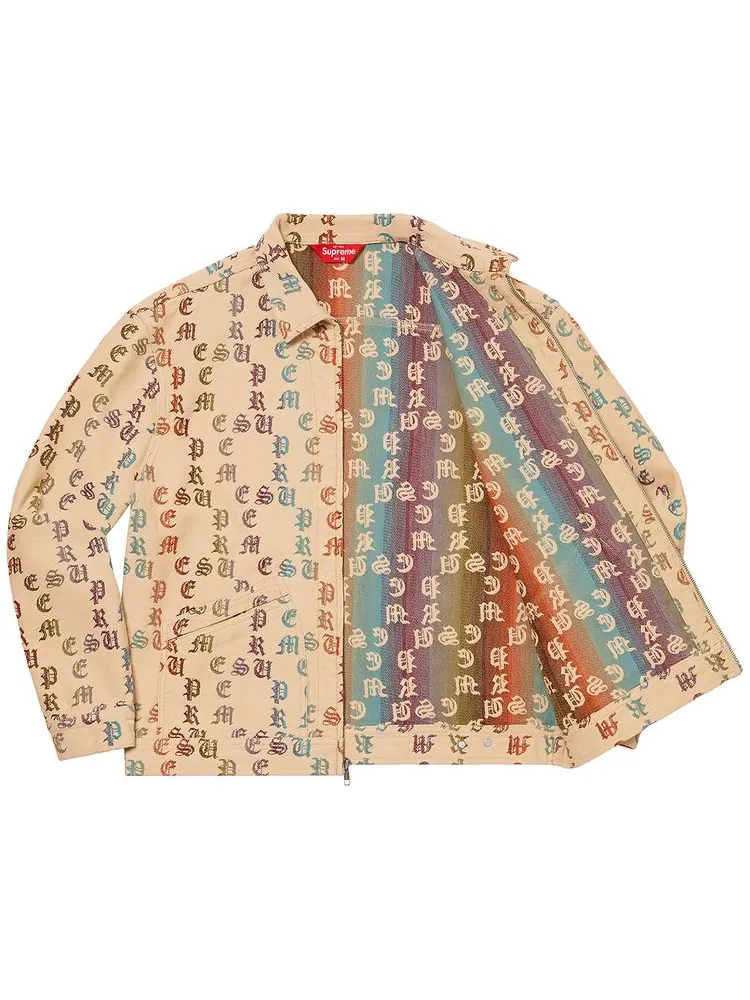 Куртка Supreme Gradient Jacquard Denim Work Jacket 'Tan' — изображение 3 из 3, загар