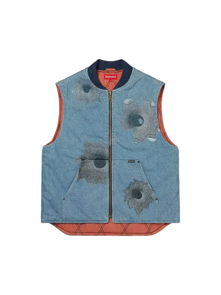 Жилет Supreme x Nate Lowman Work Vest 'Denim' — изображение 1 из 3, синий