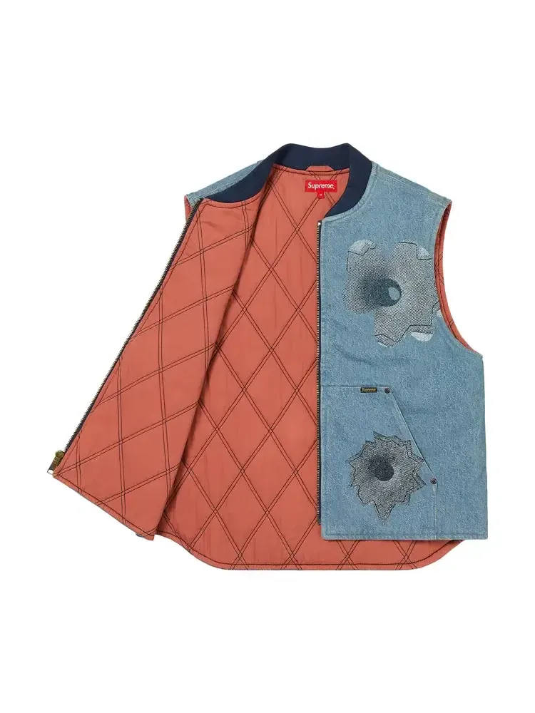 Жилет Supreme x Nate Lowman Work Vest 'Denim' — изображение 3 из 3, синий