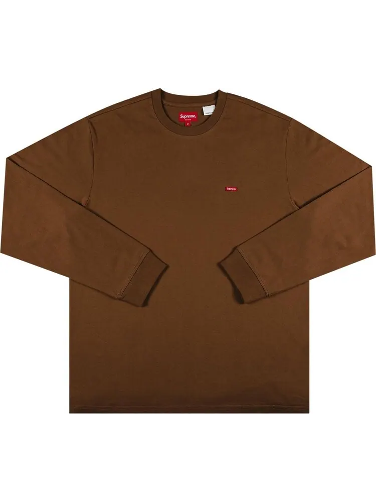Лонгслив Supreme Small Box Long-Sleeve Tee 'Brown' — изображение 1 из 2, коричневый