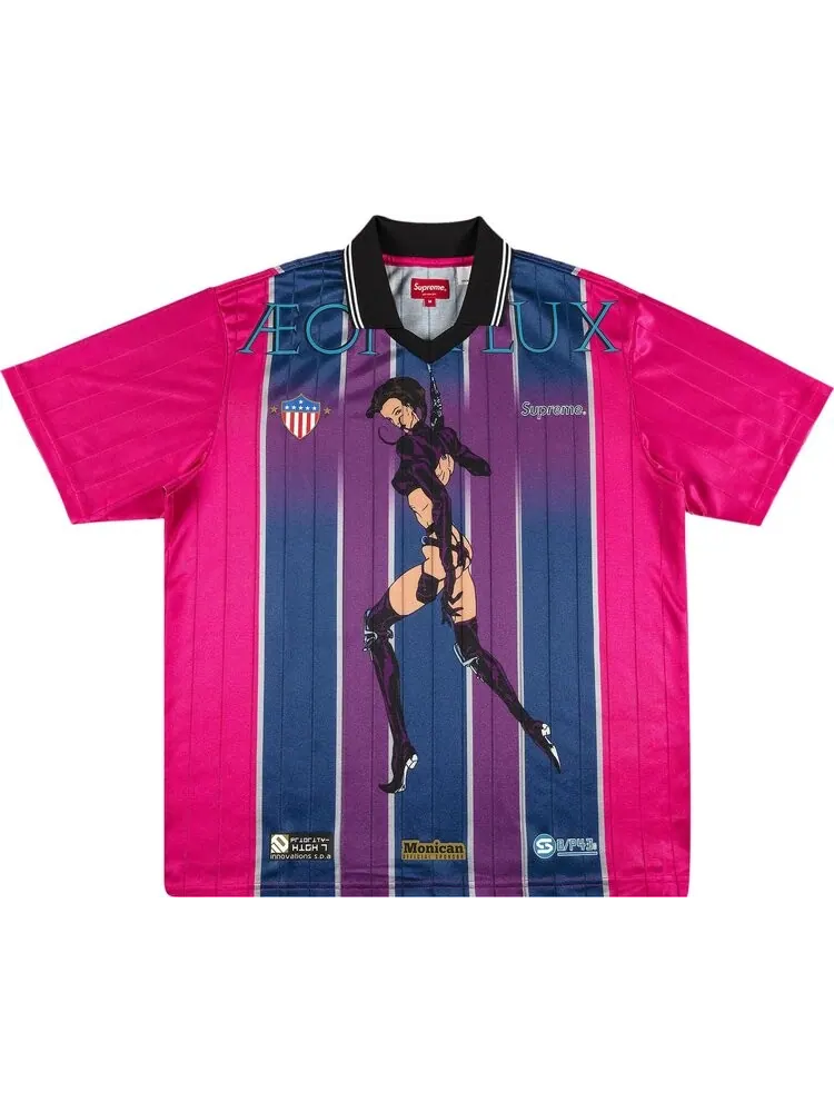 Футболка Supreme Aeon Flux Soccer Jersey 'Pink' — изображение 1 из 2, розовый