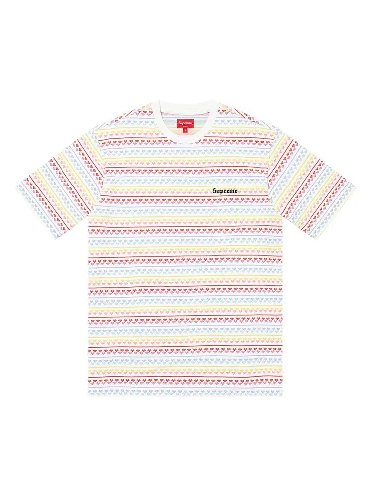 Футболка Supreme Hearts Jacquard Short-Sleeve Top 'White' — изображение 1 из 1, белый