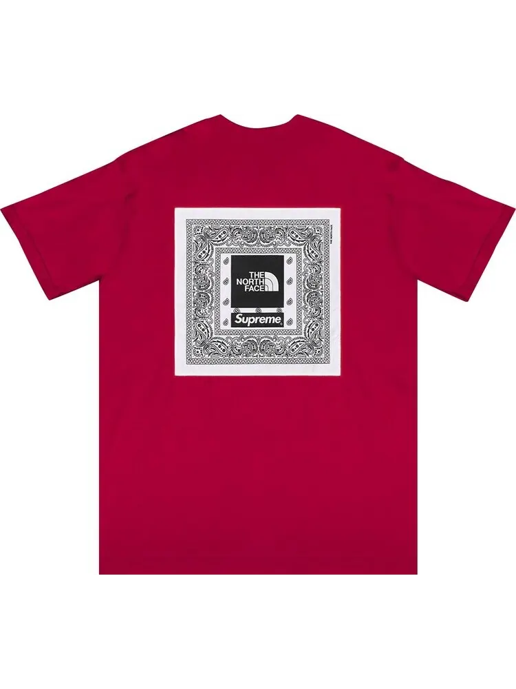 Футболка Supreme x The North Face Bandana Tee 'Red' — изображение 2 из 2, красный
