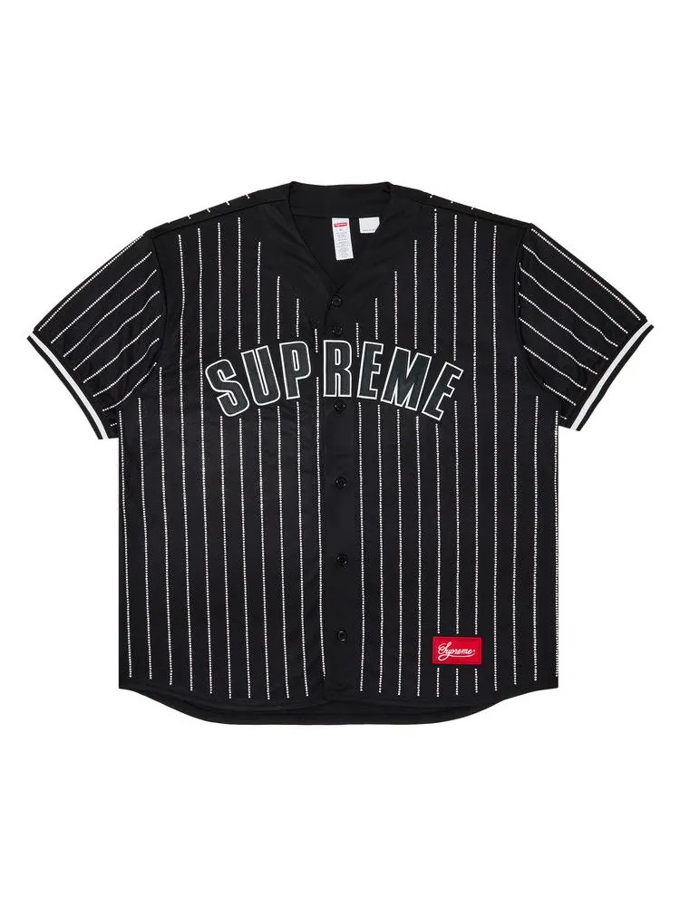 Джерси Supreme Rhinestone Stripe Baseball Jersey — изображение 1 из 3, черный