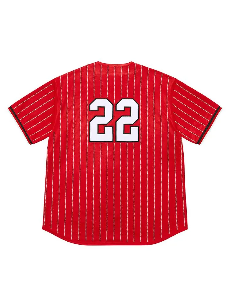 Джерси Supreme Rhinestone Stripe Baseball Jersey — изображение 2 из 2, красный
