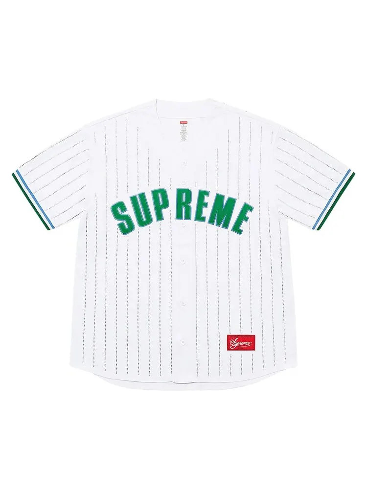 Джерси Supreme Rhinestone Stripe Baseball Jersey White — изображение 1 из 2, белый