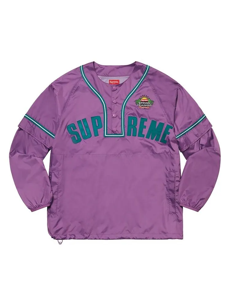 Топ Supreme Snap-Off Long-Sleeve Baseball Top Purple — изображение 1 из 2, фиолетовый
