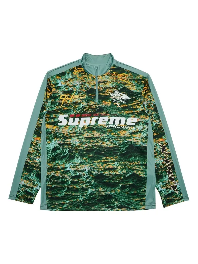 Пуловер Supreme Waves Zip Pullover — изображение 1 из 3, зеленый