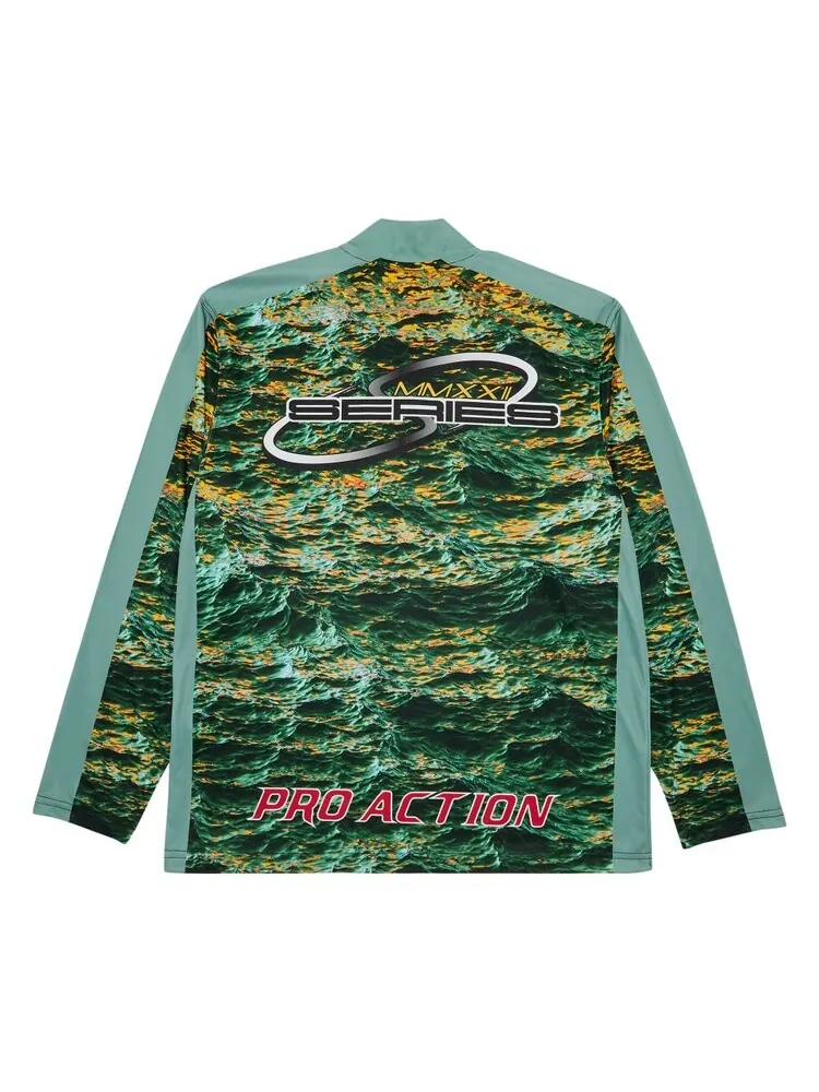 Пуловер Supreme Waves Zip Pullover — изображение 2 из 3, зеленый