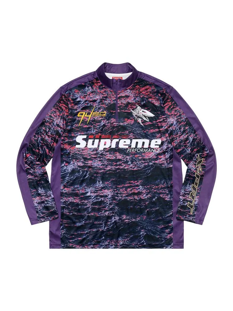 Пуловер Supreme Waves Zip Pullover — изображение 1 из 2, фиолетовый
