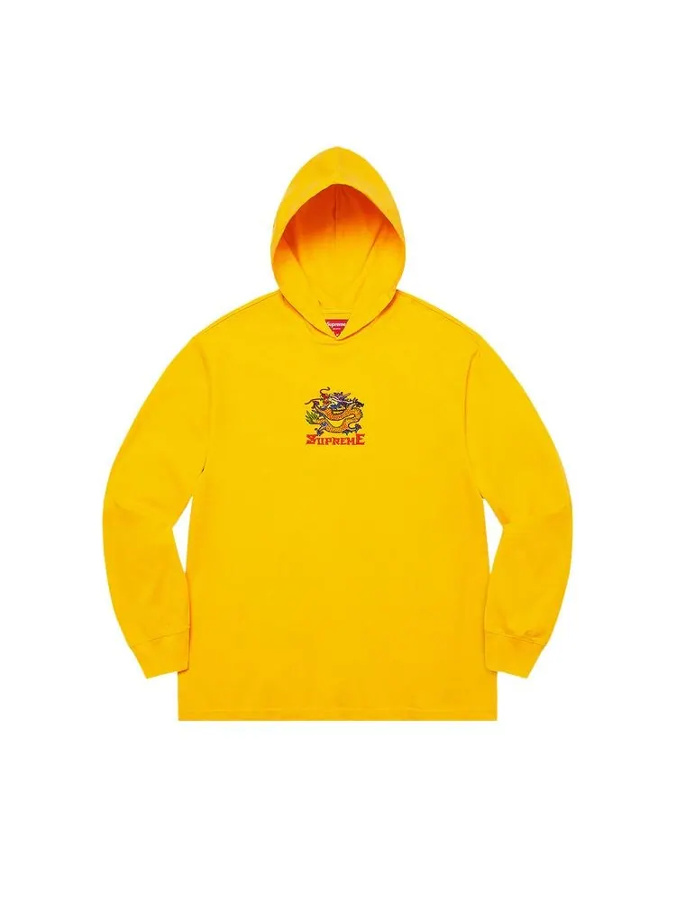 Топ Supreme Dragon Hooded Long-Sleeve Top Gold — изображение 1 из 1, золото