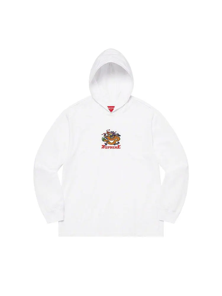 Топ Supreme Dragon Hooded Long-Sleeve Top — изображение 1 из 1, белый