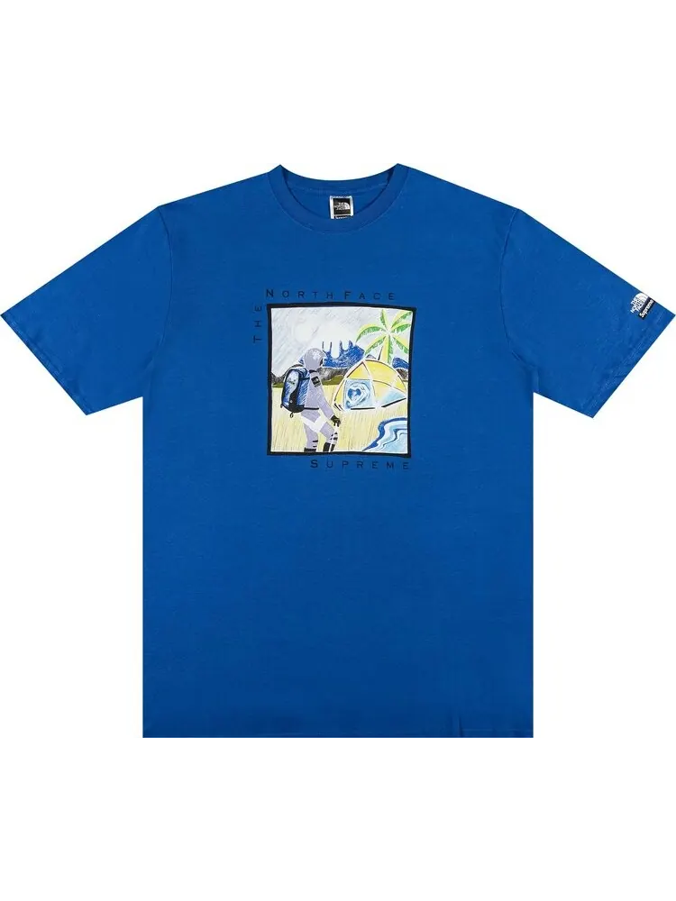 Футболка Supreme x The North Face Sketch Short-Sleeve Top 'Blue' — изображение 1 из 2, синий