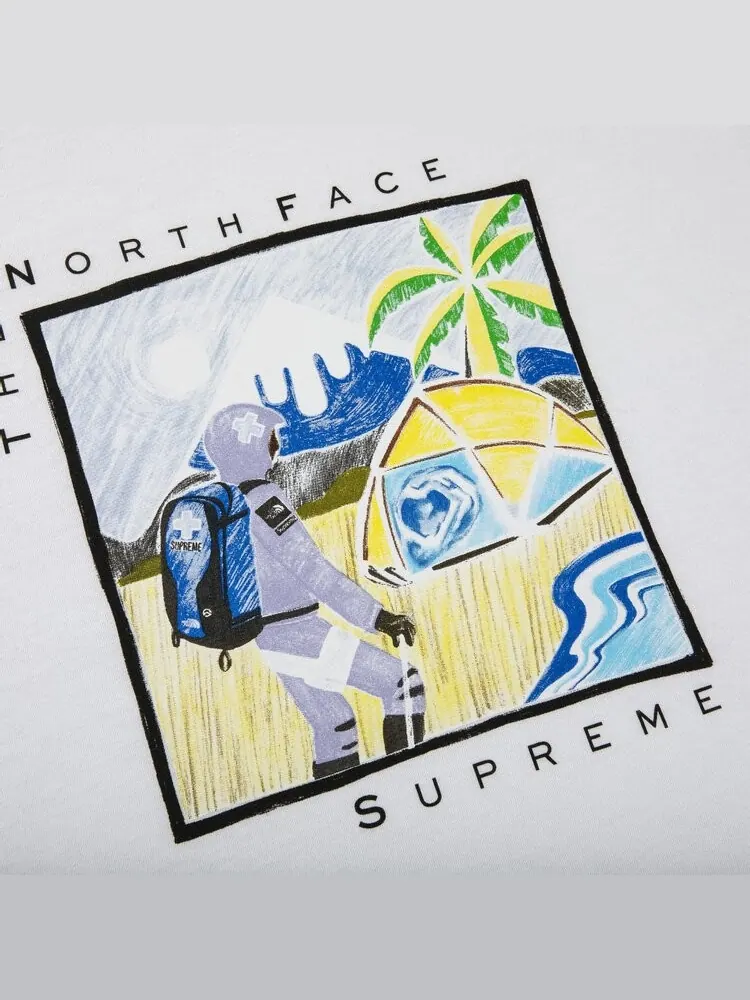 Футболка Supreme x The North Face Sketch Short-Sleeve Top 'White' — изображение 2 из 2, белый