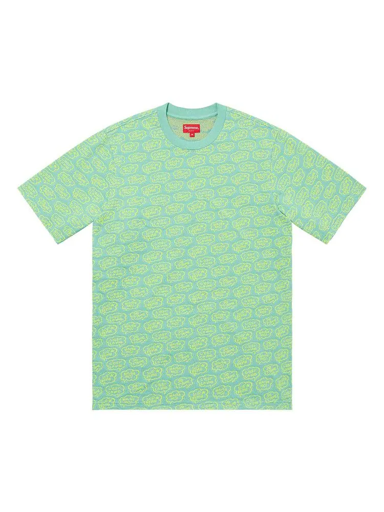 Футболка Supreme Word Bubble Jacquard Short-Sleeve Top 'Dusty Aqua' — изображение 1 из 1, синий