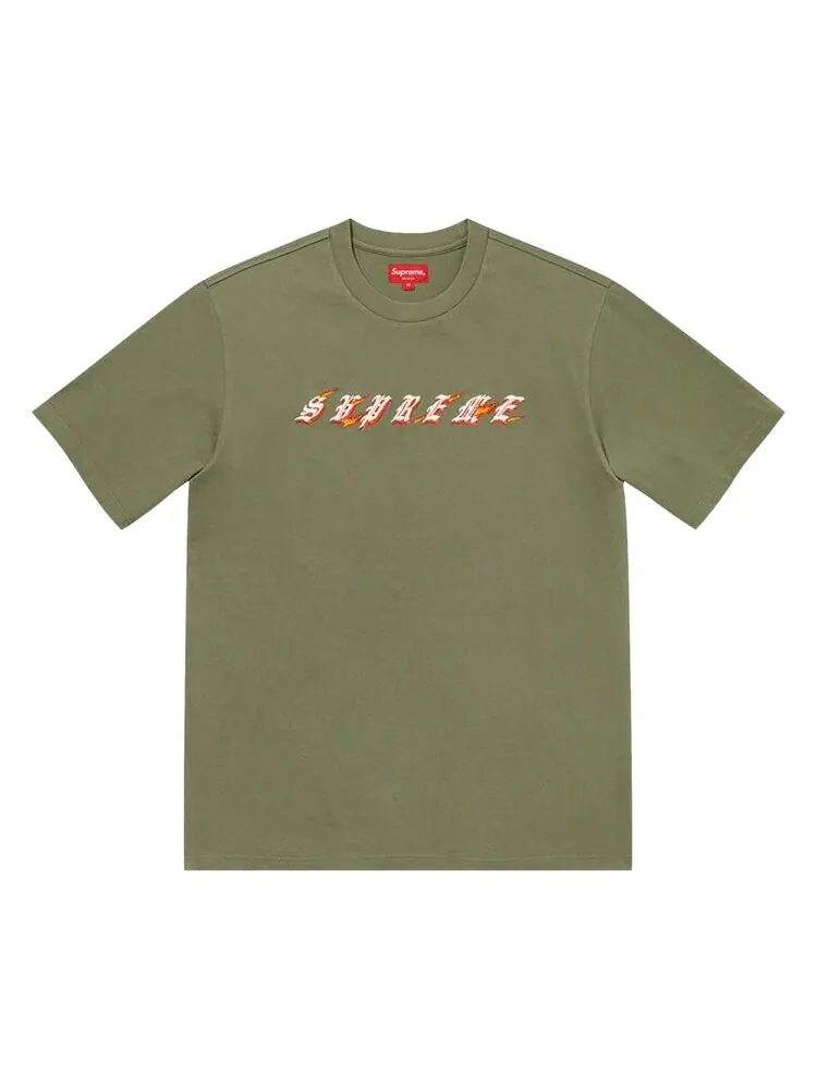 Топ Supreme Flames Short-Sleeve Top — изображение 1 из 1, зеленый