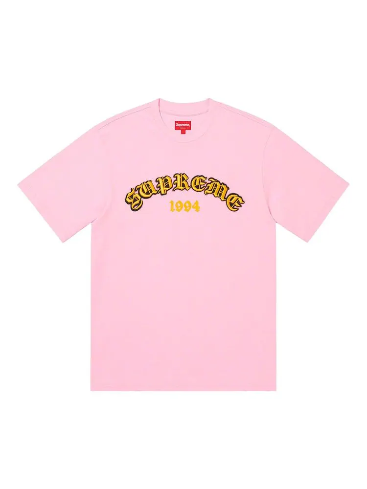 Топ Supreme Old English Glow Short-Sleeve Top — изображение 1 из 1, бледный розовый