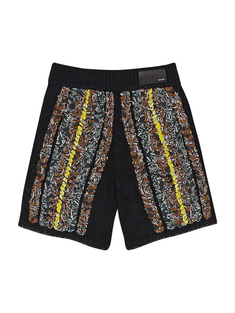 Шорты Amiri Braided Bandana Shorts Black — изображение 2 из 2, черный