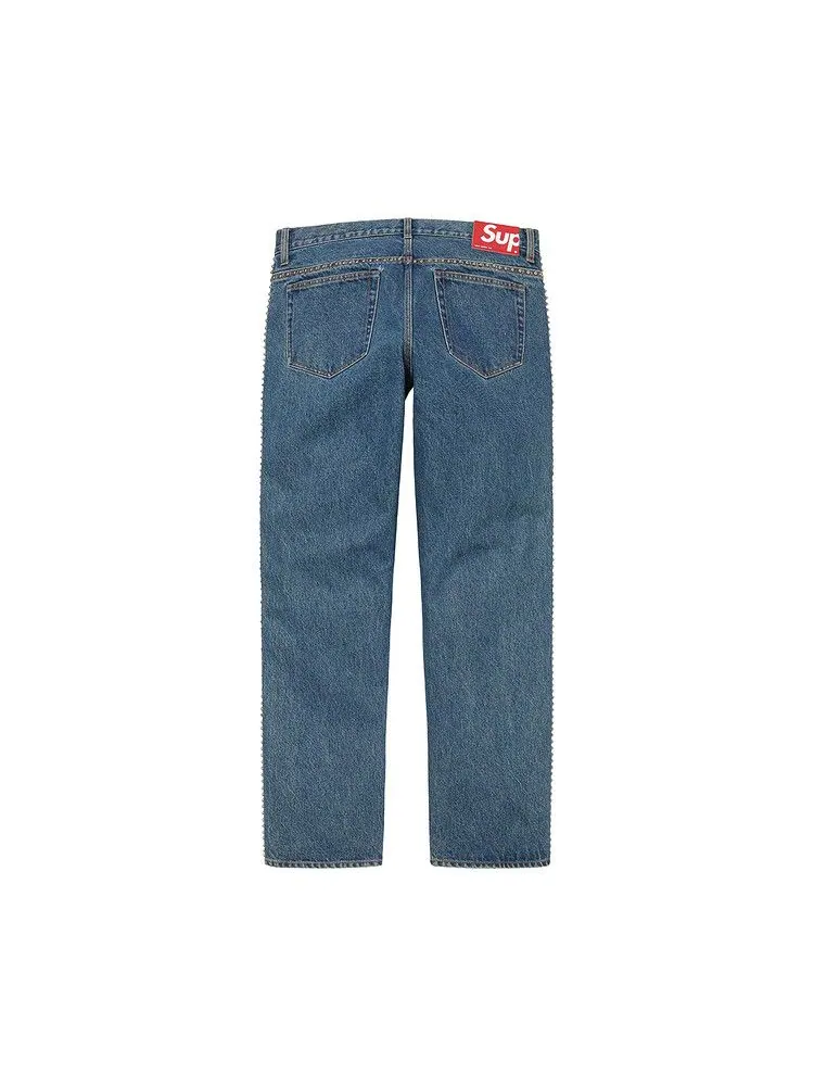 Джинсы Supreme x B.B. Simon Studded Regular Jean — изображение 2 из 3, синий