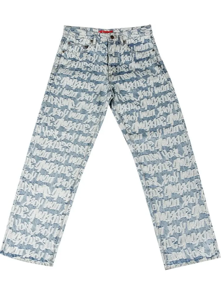 Джинсы Supreme Fat Tip Jacquard Regular Jean 'Blue' — изображение 1 из 3, синий