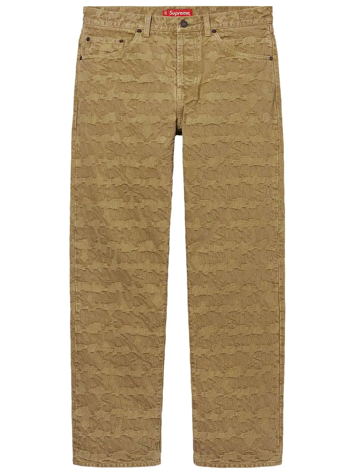 Джинсы Supreme Fat Tip Jacquard Regular Jean 'Olive' — изображение 1 из 2, оливковый