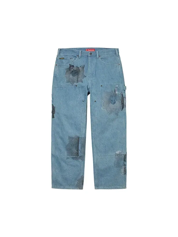 Брюки Supreme x Nate Lowman Double Knee Painter Pant 'Denim' — изображение 1 из 2, синий