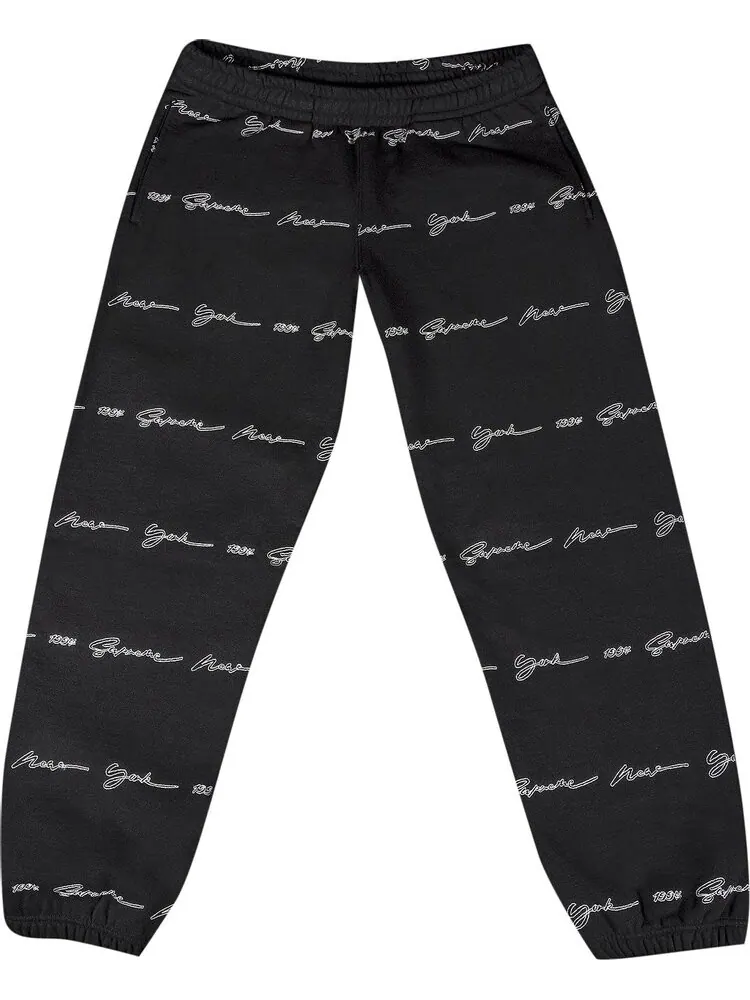 Спортивные брюки Supreme Script Stripe Sweatpant 'Black' — изображение 1 из 3, черный