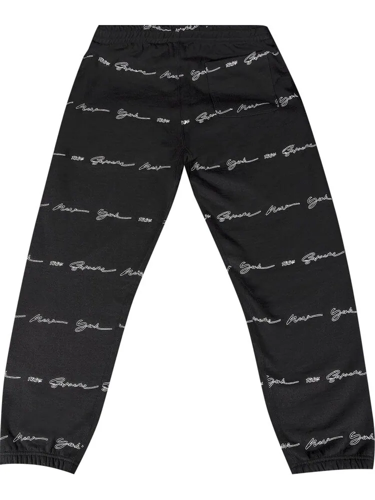 Спортивные брюки Supreme Script Stripe Sweatpant 'Black' — изображение 2 из 3, черный