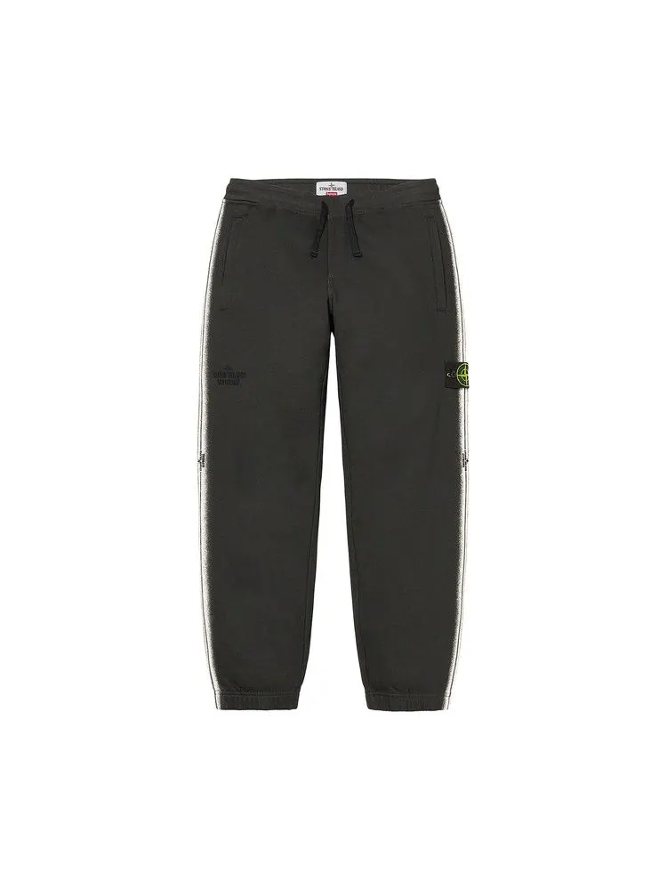 Спортивные брюки Supreme x Stone Island Stripe Sweatpant 'Black' — изображение 1 из 3, черный