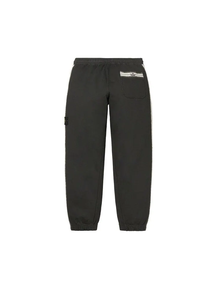 Спортивные брюки Supreme x Stone Island Stripe Sweatpant 'Black' — изображение 2 из 3, черный