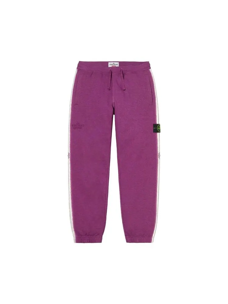 Спортивные брюки Supreme x Stone Island Stripe Sweatpant Purple — изображение 1 из 3, фиолетовый