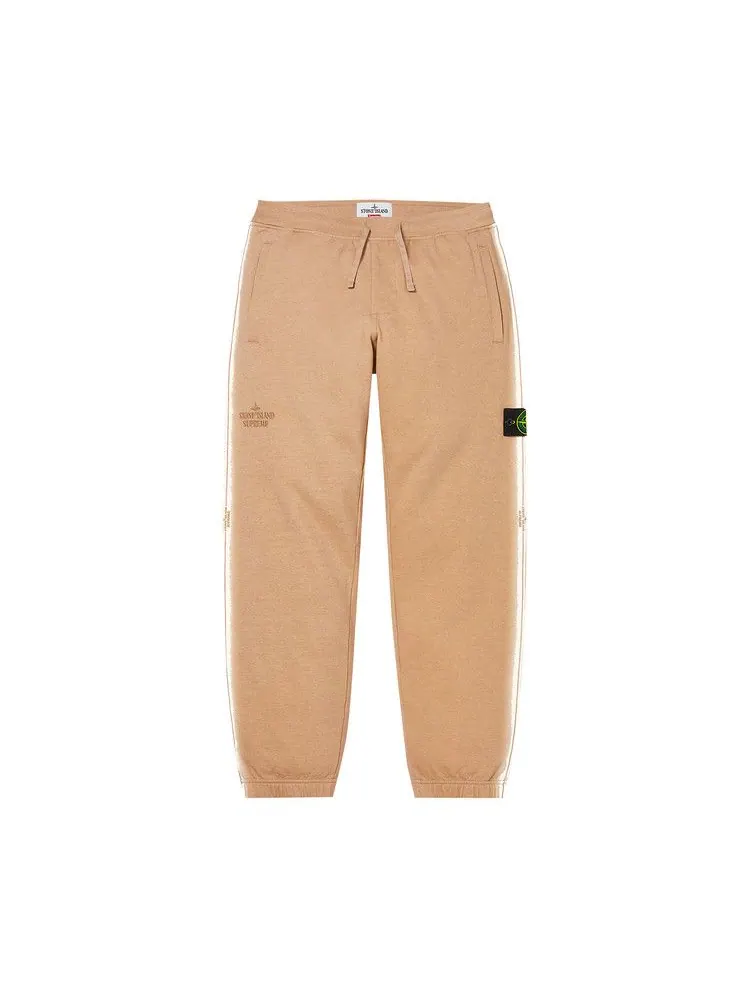 Спортивные брюки Supreme x Stone Island Stripe Sweatpant — изображение 1 из 3, бежевый