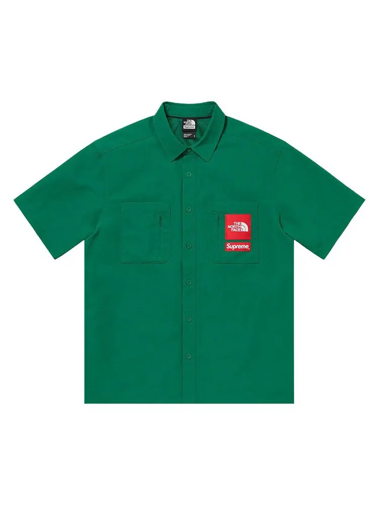 Рубашка Supreme x The North Face Trekking Short-Sleeve Shirt — изображение 1 из 2, темный зеленый