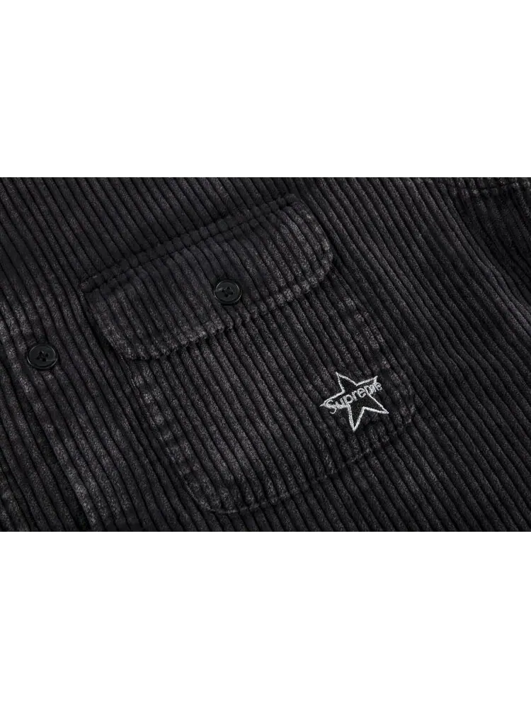 Рубашка Supreme Corduroy Shirt 'Black' — изображение 2 из 2, черный