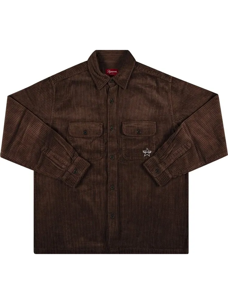 Рубашка Supreme Corduroy Shirt 'Brown' — изображение 1 из 2, коричневый