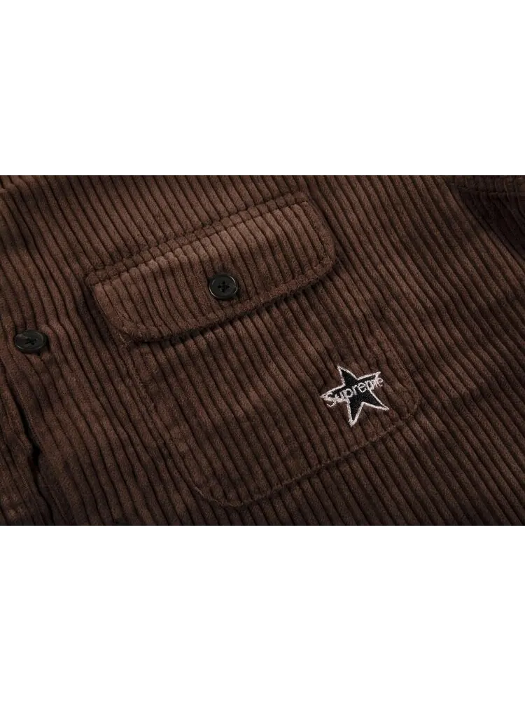 Рубашка Supreme Corduroy Shirt 'Brown' — изображение 2 из 2, коричневый