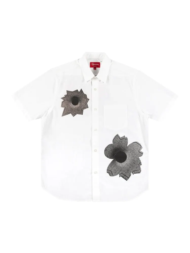 Рубашка Supreme x Nate Lowman Short-Sleeve Shirt 'White' — изображение 1 из 3, белый