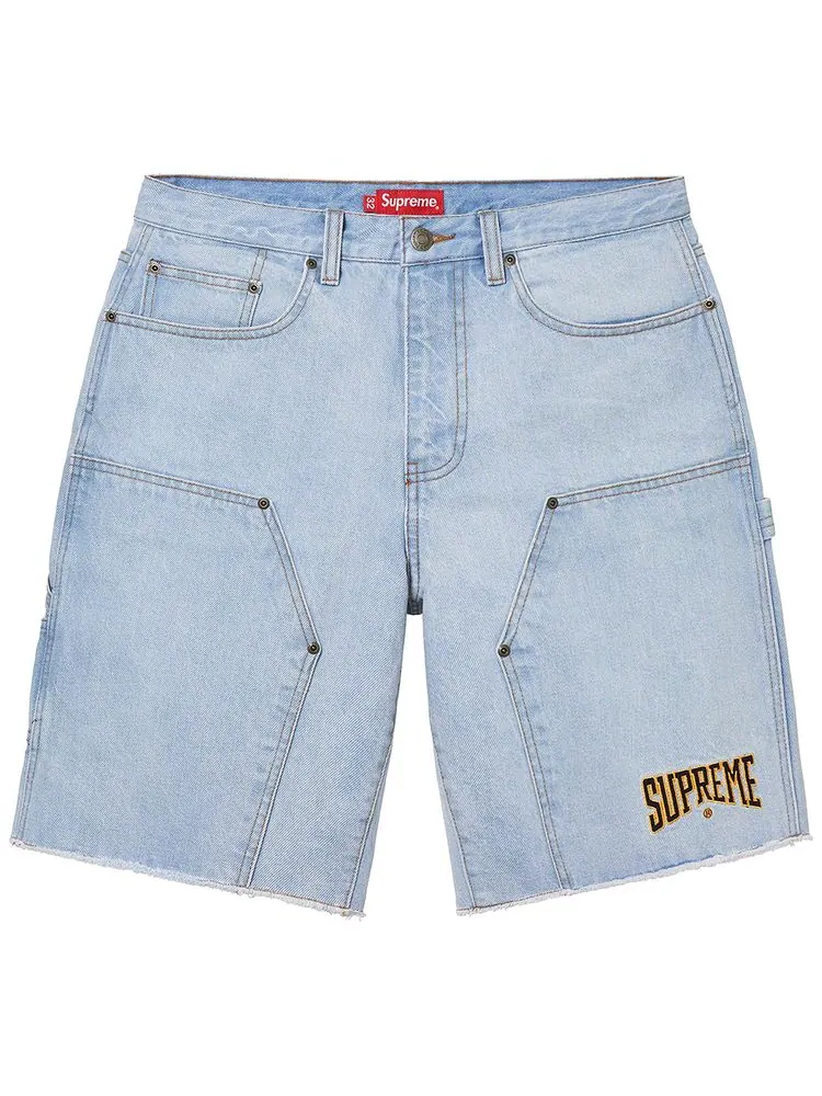Джинсовые шорты Supreme Cutoff Double Knee Denim Painter Short — изображение 1 из 2, синий