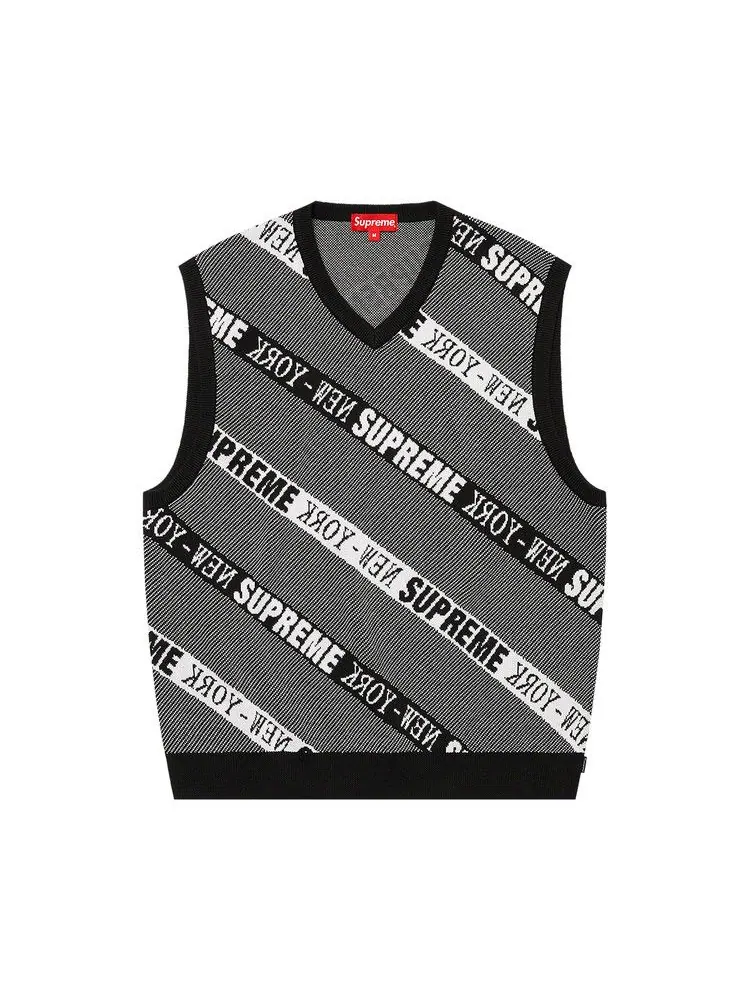 Свитер Supreme Stripe Sweater Vest — изображение 1 из 1, черный