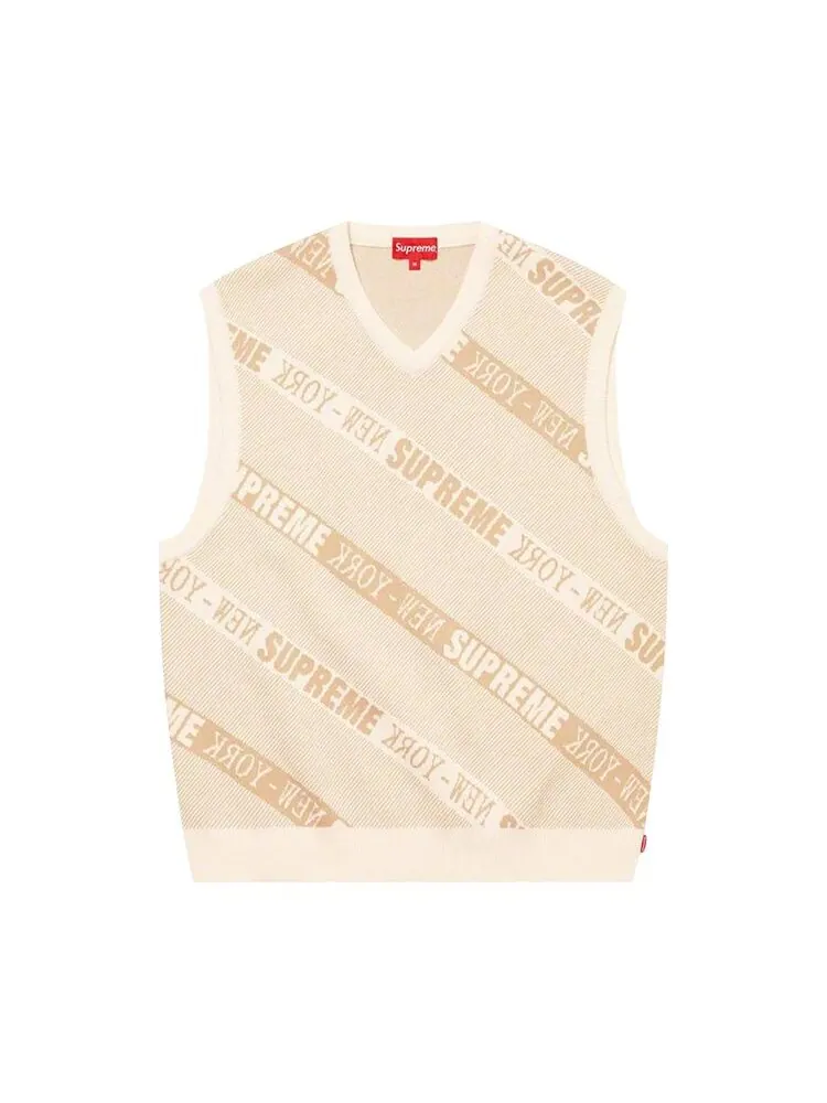 Свитер Supreme Stripe Sweater Vest White — изображение 1 из 1, белый