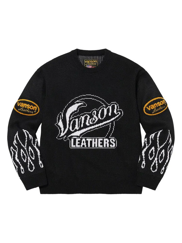 Свитер Supreme x Vanson Leathers Sweater — изображение 1 из 2, черный