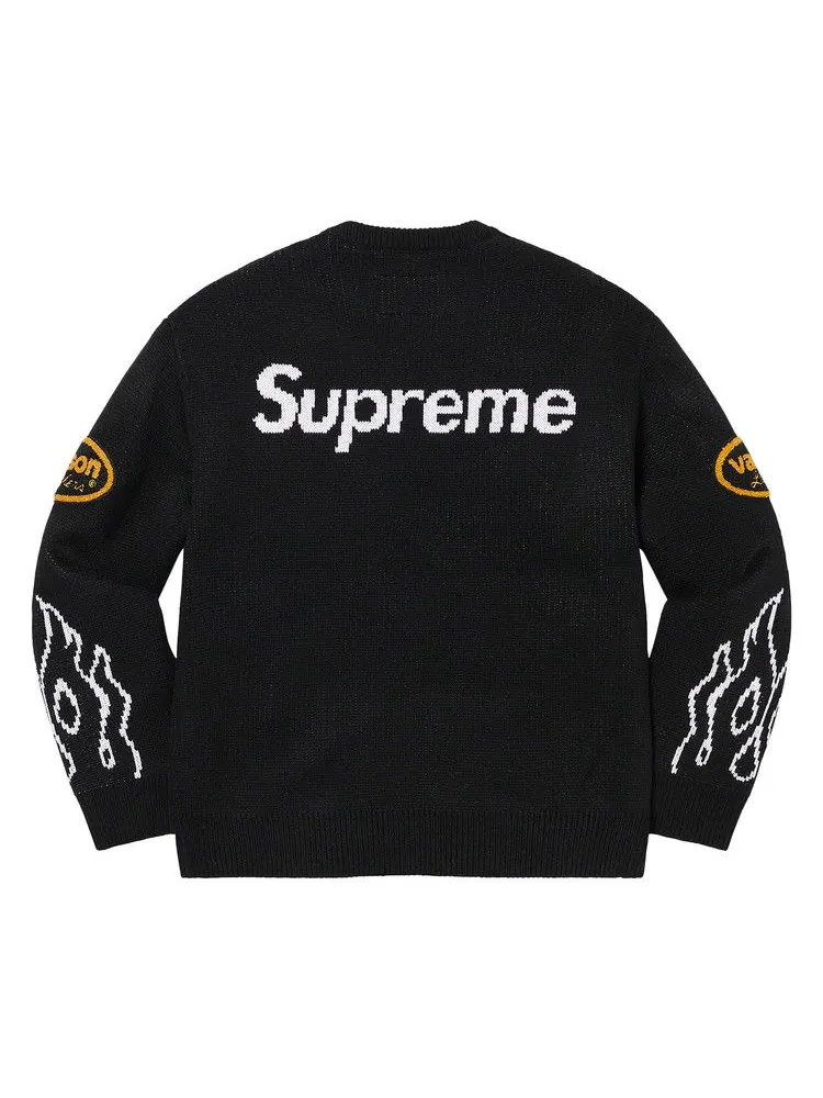 Свитер Supreme x Vanson Leathers Sweater — изображение 2 из 2, черный